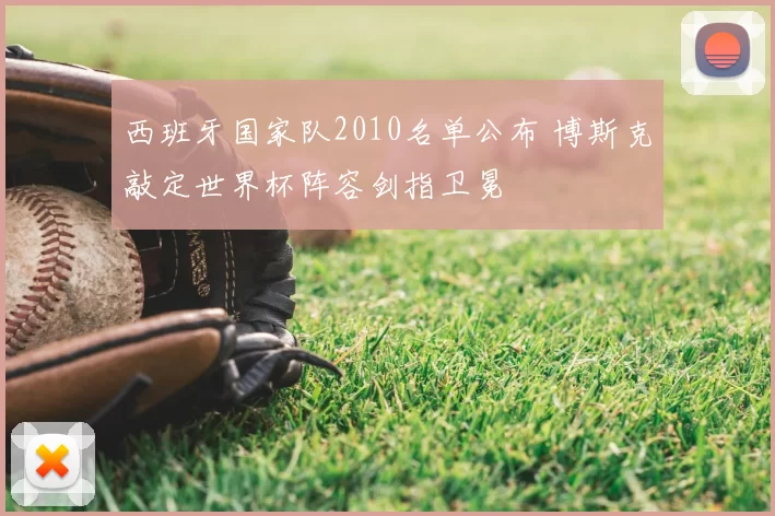 西班牙国家队2010名单公布 博斯克敲定世界杯阵容剑指卫冕